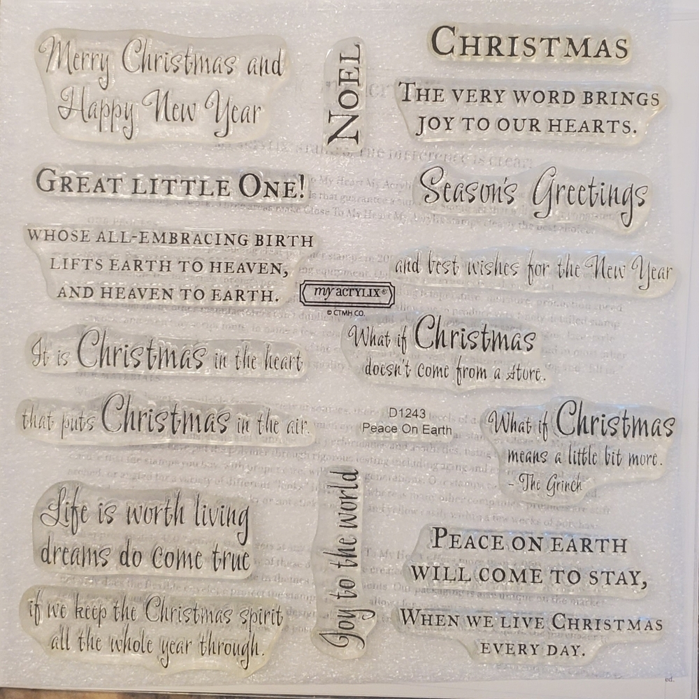 Close To My Heart Peace On Earth D1243 Clear Acrylic Stamps